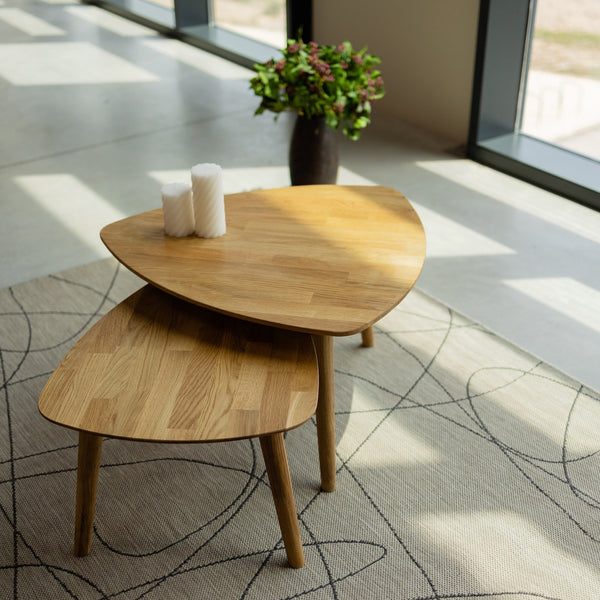 NordicStory Stackable coffee tables in solid sustainable oak wood
