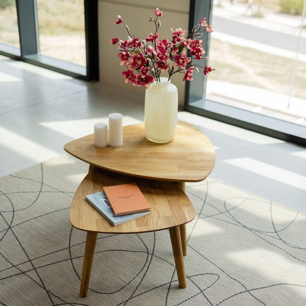 NordicStory Stackable coffee tables in solid oak wood 