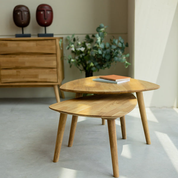 NordicStory Stackable coffee tables in solid sustainable oak wood