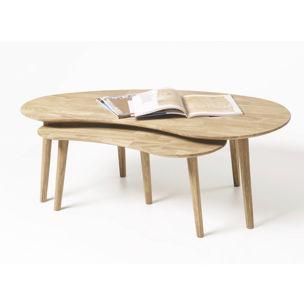NordicStory Stackable coffee table in solid oak wood