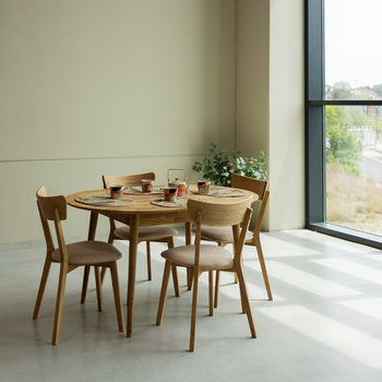 NordicStory Set Escandi solid wood table and 4 chairs Diana