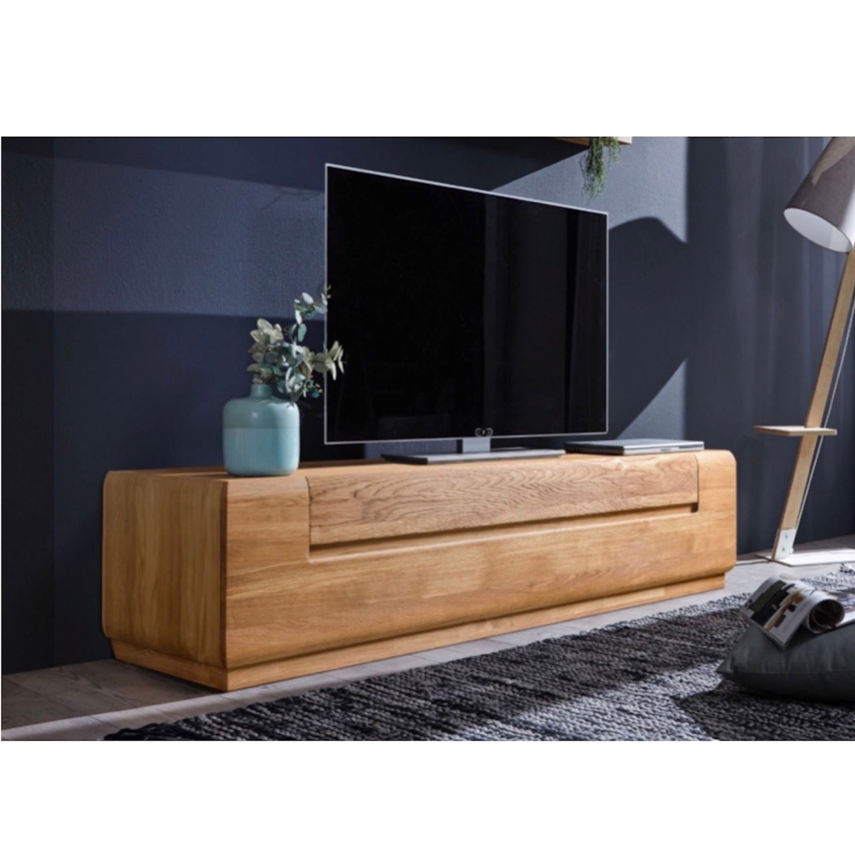 Glastonbury solid outlet wood tv stand