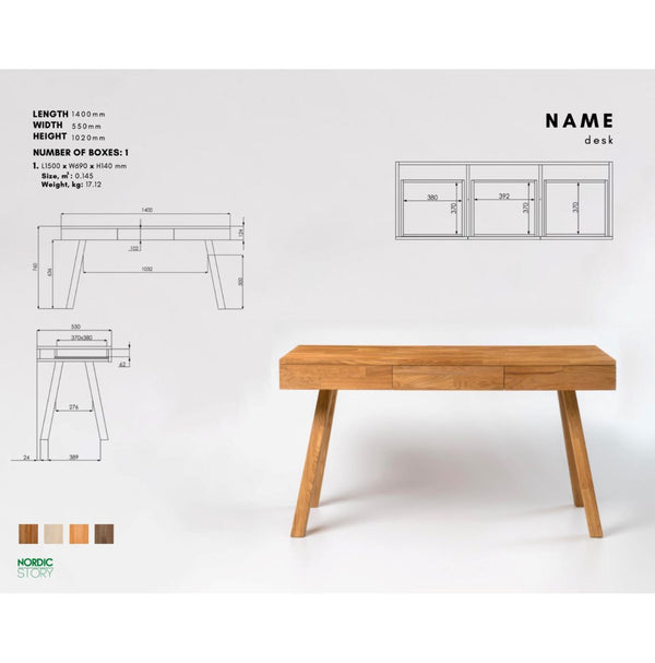 NordicStory Solid oak desk Einstein I