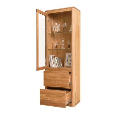 NordicStory Display cabinet with glass in solid oak wood