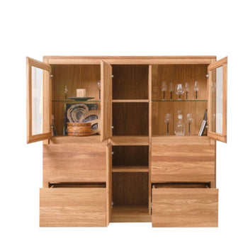  NordicStory Showcase Glass cabinet with glass in solid oak wood