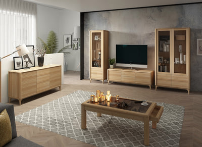 NordicStory Oxford solid oak wood display cabinet 1
