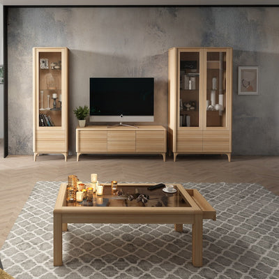 NordicStory Oxford solid oak wood display cabinet 2