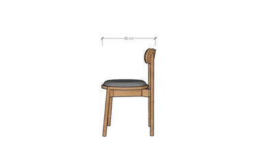 NordicStory Pack of 2 Paola Dining Chairs, Solid Oak Frame