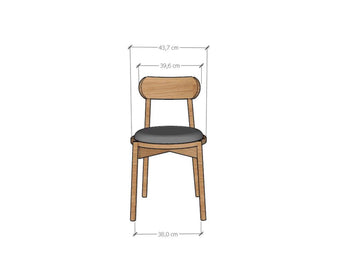 NordicStory Pack of 2 Paola Dining Chairs, Solid Oak Frame