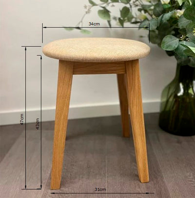 NordicStory Pack of 2 or 4 Diana Solid Wood Dining Stools, upholstery