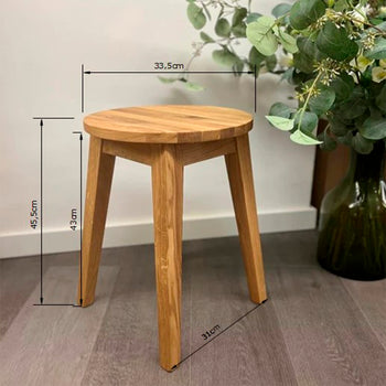 NordicStory Pack of 2 or 4 Solid Oak Wood Dining Stools Diana