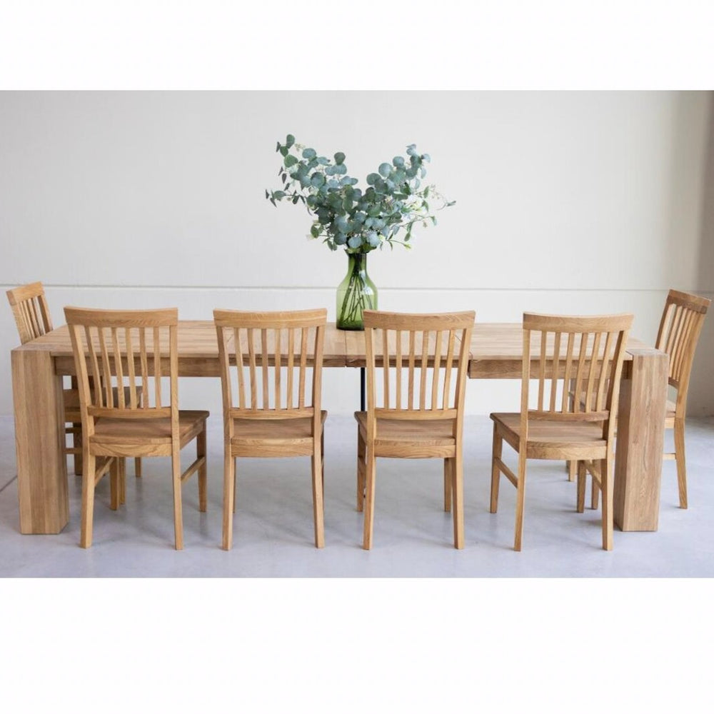 NordicStory Set of solid wood table Ontario and 6 chairs Provance Oak.