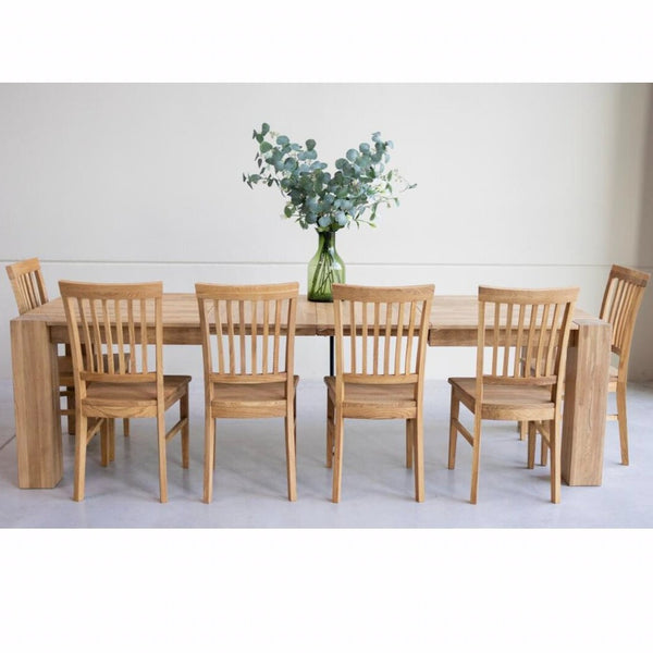 NordicStory Set of solid wood table Ontario and 6 chairs Provance Oak.