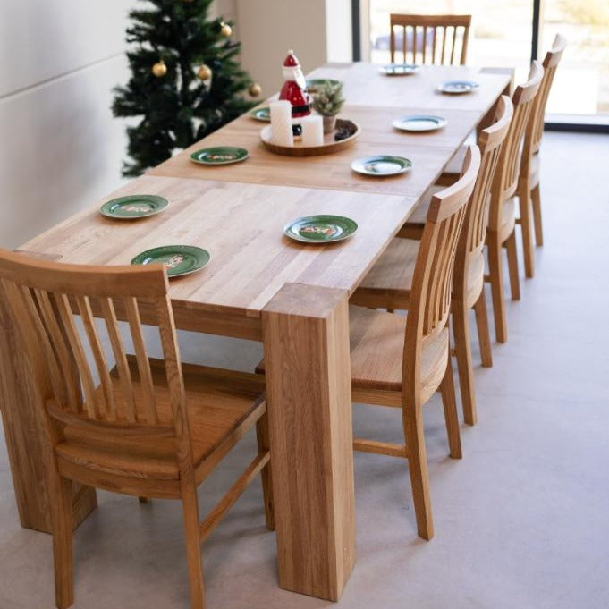 NordicStory Set of solid wood table Ontario and 6 chairs Provance Oak.