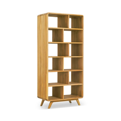 NordicStory Geneva 2 solid oak bookcase, 130 x 45 x 180 cm.