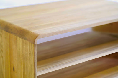 NordicStory Geneva 2 solid oak bookcase, 130 x 45 x 180 cm.