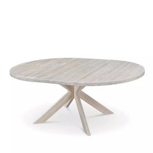 Round extendable dining table in solid oak Holger : NordicStory