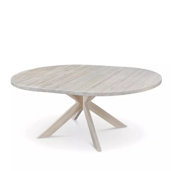 Round extendable dining table in solid oak Holger : NordicStory