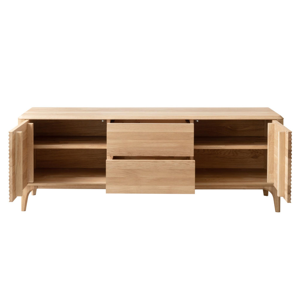 NordicStory Oxford solid oak wood TV stand 3.2.2