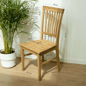 NordicStory Set of solid wood table Ontario and 6 chairs Provance Oak.