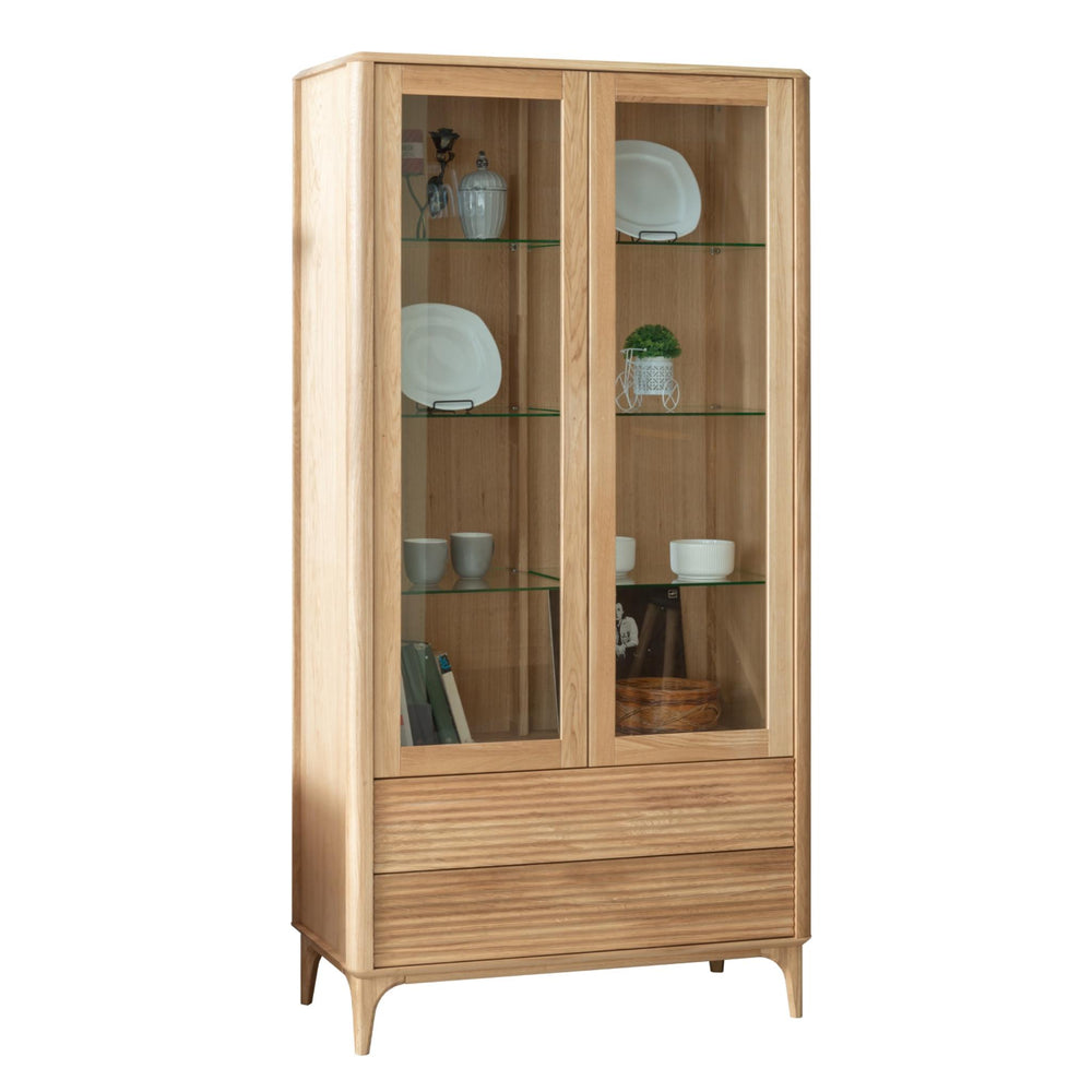 NordicStory Oxford solid oak wood display cabinet 2