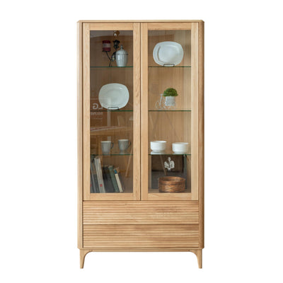 NordicStory Oxford solid oak wood display cabinet 2