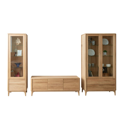 NordicStory Oxford solid oak wood TV stand 3.2.2