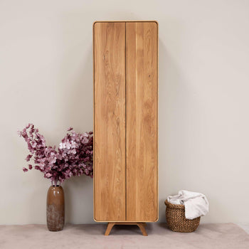 NordicStory Cabinet with 2 doors in solid oak Geneva, 60 x 45 x 200 cm.