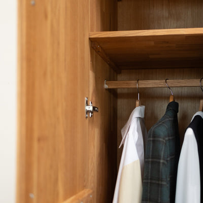 NordicStory Tron solid oak closet for clothes, 135 x 55 x 220 cm.