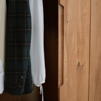 NordicStory Tron solid oak closet for clothes, 135 x 55 x 220 cm.