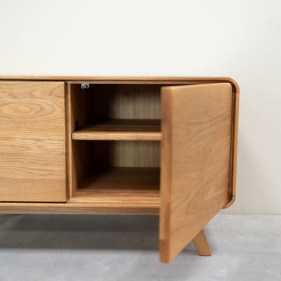 Sustainable oak solid wood bench Geneva low shoe rack NordicStory RobleStore