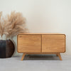 Sustainable oak solid wood bench Geneva low shoe rack NordicStory RobleStore