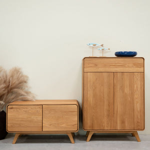 Sustainable oak solid wood shoe rack Geneva RobleStore NordicStory