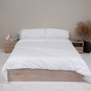 NordicStory Sofia bed with storage in solid oak wood 