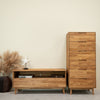 Solid oak high chest of drawers Escandi 6 NordicStory RobleStore