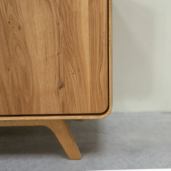 NordicStory Geneva oak solid wood shoe rack, 80 x 35 x 110 cm.