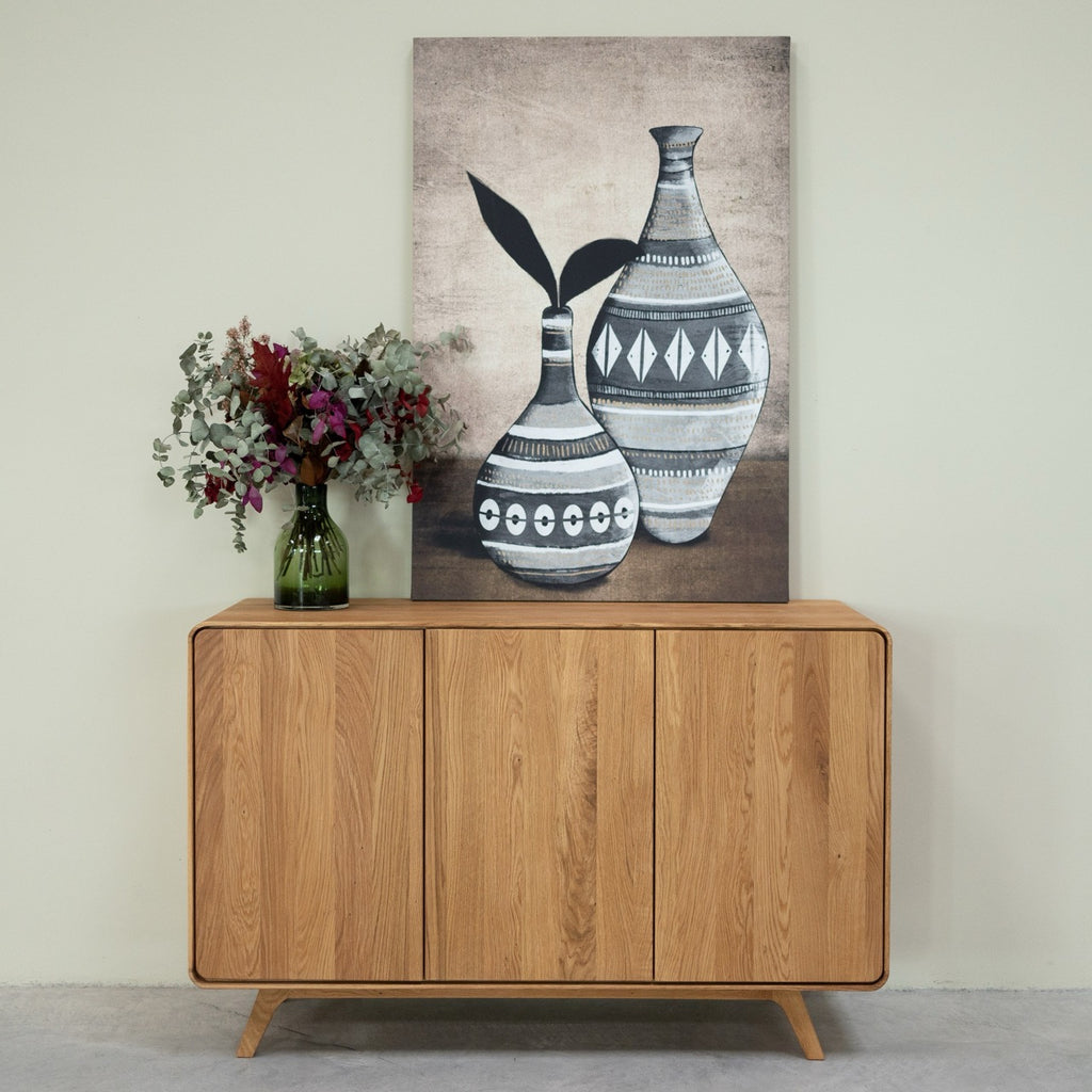 NordicStory Geneva 2 solid oak sideboard, 134 x 45 x 86 cm.