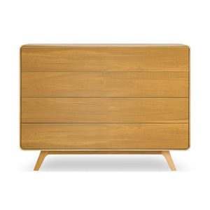 NordicStory Geneva 3 solid oak chest of drawers, 120 x 42 x 90 cm.