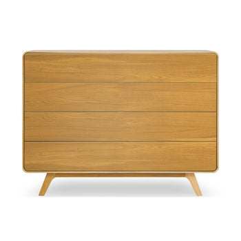 NordicStory "Geneva 3" solid oak chest of drawers, 120 x 42 x 90 cm.