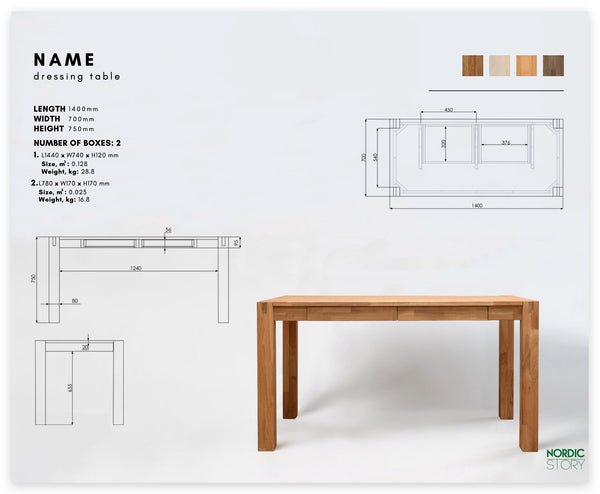NordicStory Solid oak desk table
