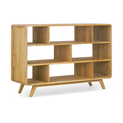 NordicStory Geneva 2 solid oak bookcase, 130 x 45 x 89 cm.