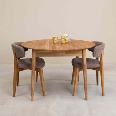 Roble.Store Round extending dining table in solid oak wood 