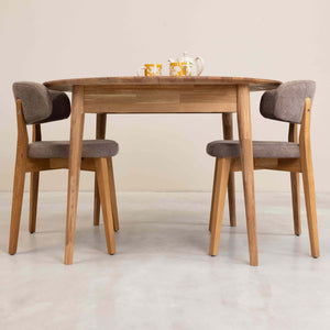 Roble.Store Round extending dining table in solid oak wood 