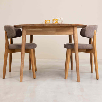 Roble.Store Round extending dining table in solid oak wood 