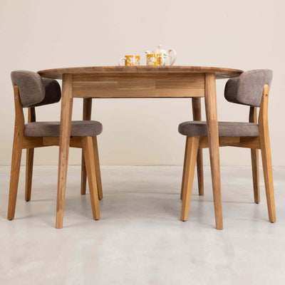 Roble.Store Round extending dining table in solid oak wood 