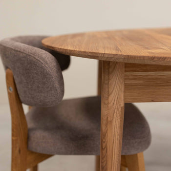Roble.Store Round extending dining table in solid oak wood 