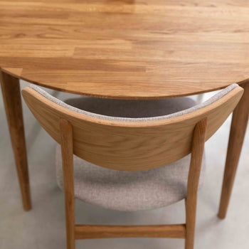 Roble.Store Round extending dining table in solid oak wood 