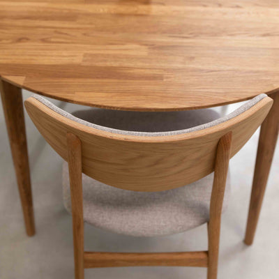 Roble.Store Round extending dining table in solid oak wood 