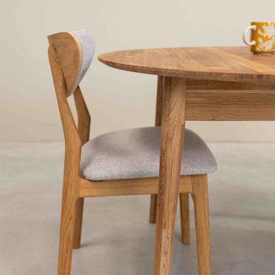 Roble.Store Round extending dining table in solid oak wood 