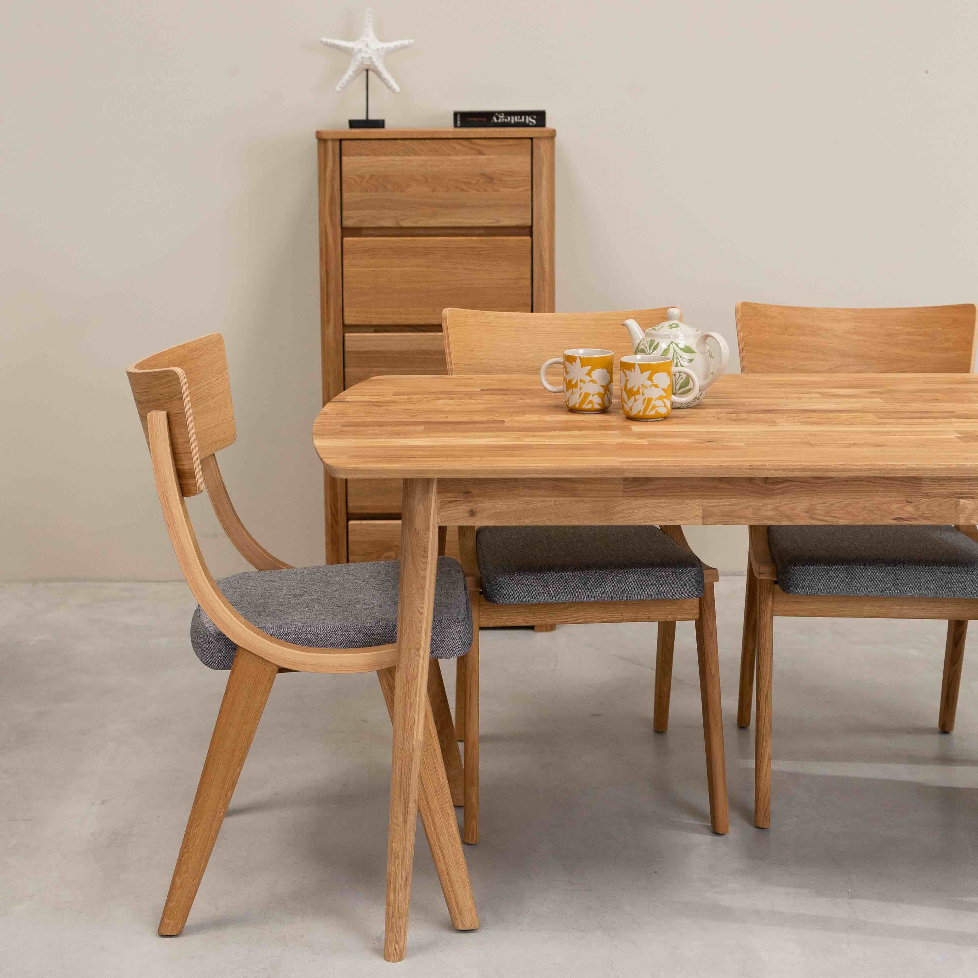 NordicStory Nordic Scandinavian Oak Solid Wood Dining Table
